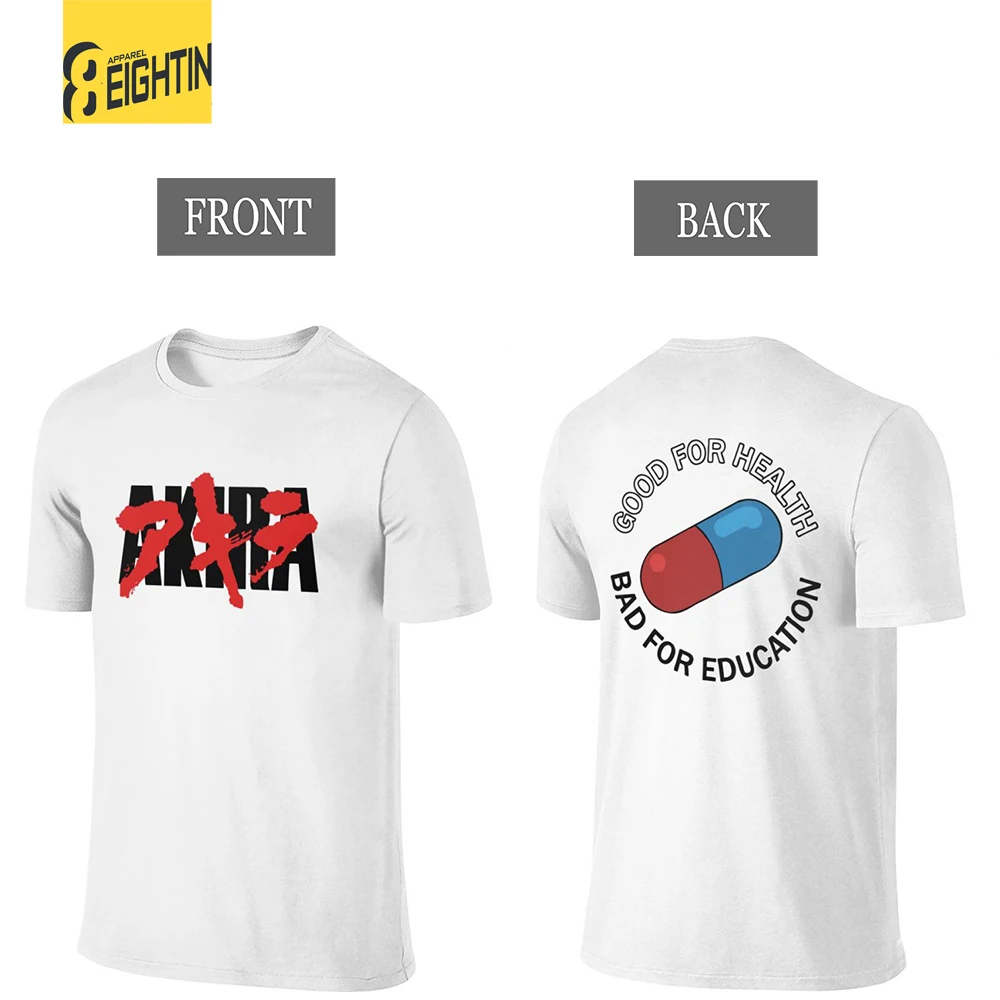 

Funny Akira Jacket T-Shirt for Men Cotton T Shirt Manga Kaneda Vaporwave Front Back Two Sides Short Sleeve Tees Original Tops
