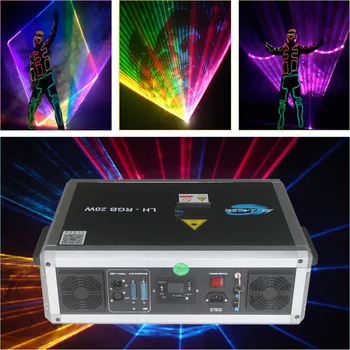 

Free Shipping ILDA+SD Card 20W mulit color RGB Disco Laser Light ilda mini stage lighting projector