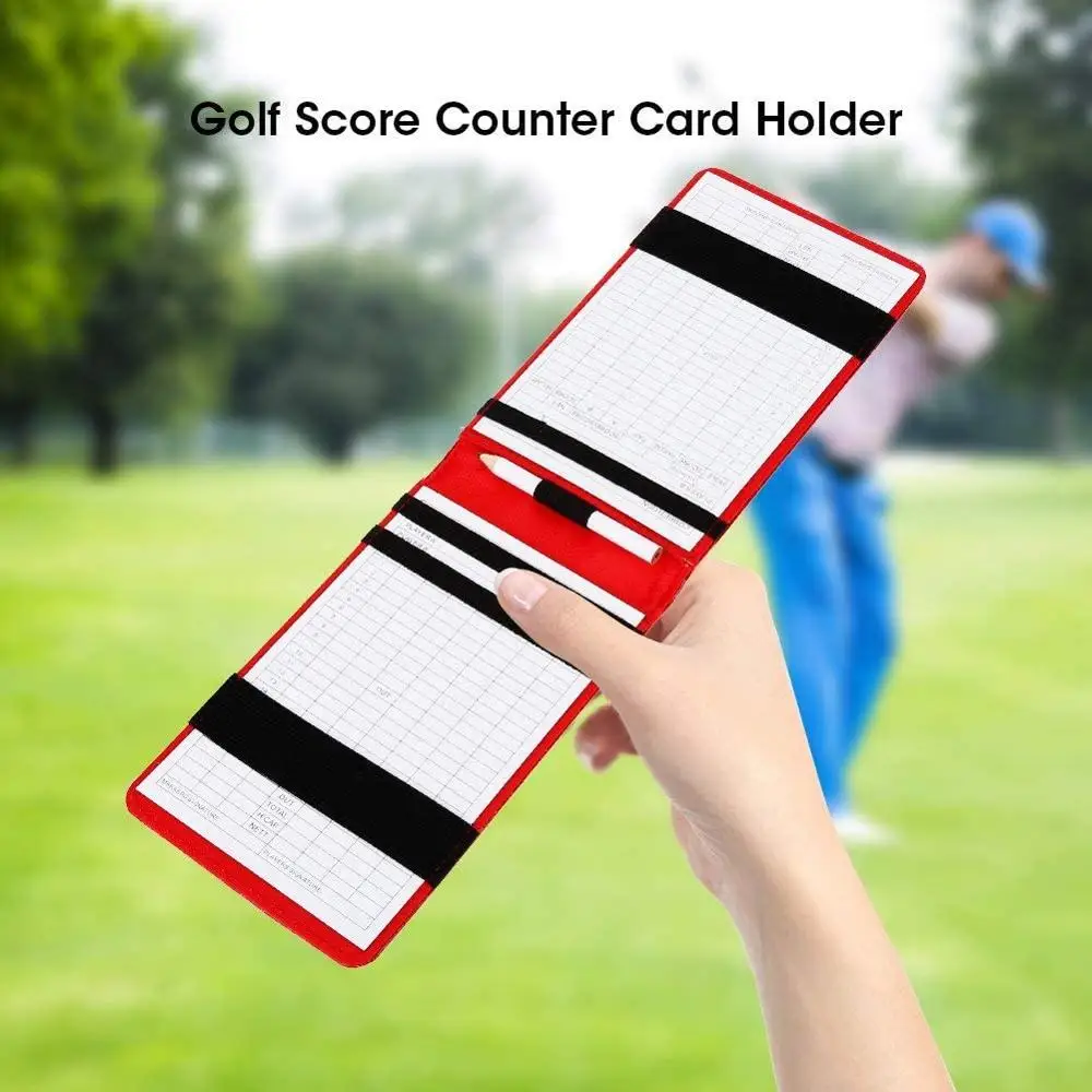 CRESTGOLF Golf Scorecard Holder Pu Leather Yardage Book Golf Score Wallet Golf Score Card Pocketbook Golf Gift Accessories 6