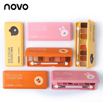 

NOVO Brand Eye Makeup Silk Slide 8 Color Eye Shadow Palette Mini Shimmer Eyeshadow Powder Make Up Smooth Texture Cosmetics