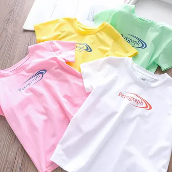 

Summer of 2020 Boys Girls Letters Short-Sleeved T-shirt Wholesale Children's Clothing