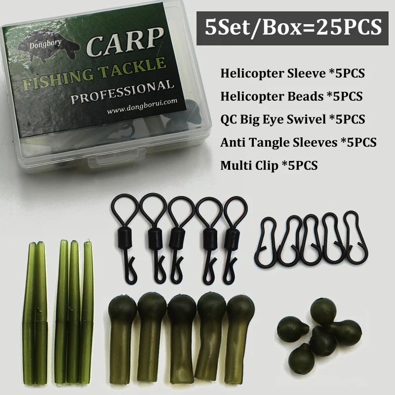 50Pcs Carp Fishing Chod Rig Sleeves Lead Clip Slide Heli Rigs Coarse Car/_lk