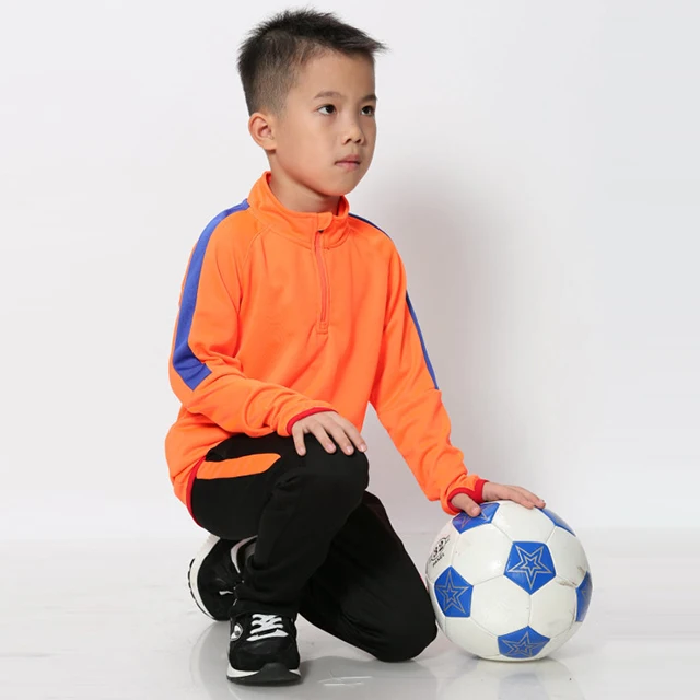 orange 19/20 детские футбольные костюмы с длинными рукавами, спортивные костюмы для бега для мальчиков и девочек - Цвет: orange