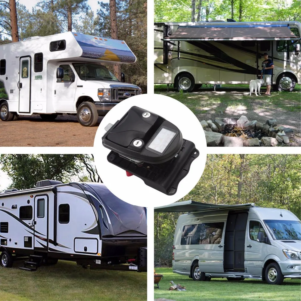 Сенсорный экран RV Keyless ручка дверной замок для кемпера прицепа защелка с клавиатурой и Fob 20 м беспроводной пульт дистанционного управления