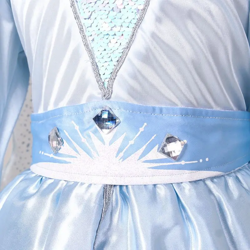 Костюм на Хэллоуин «Холодное сердце» 2 Анна платье Эльзы для девочек зимняя куртка с принтом с длинными рукавами в стиле «принцесс» вечерние ролевые принцесса платье Эльзы