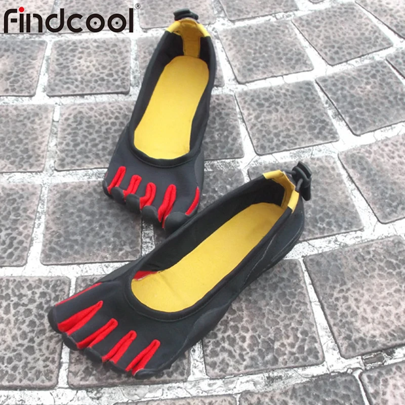 Black Red Findcool/обувь с пятью пальцами для мужчин и женщин; Уличная обувь; нескользящая обувь; 5 пальцы большой палец на ноге; обувь для скалолазания - Цвет: Black Red