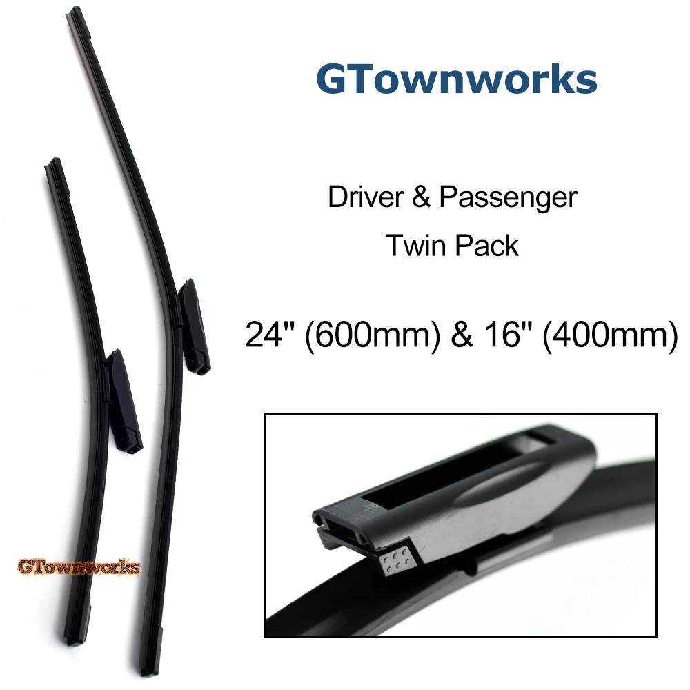 

Wiper Blades For Renault Clio Hatchback Mk3 2005-2012 Bayonet Type Arm 24'' 16'' Windshield Rubber Wiper
