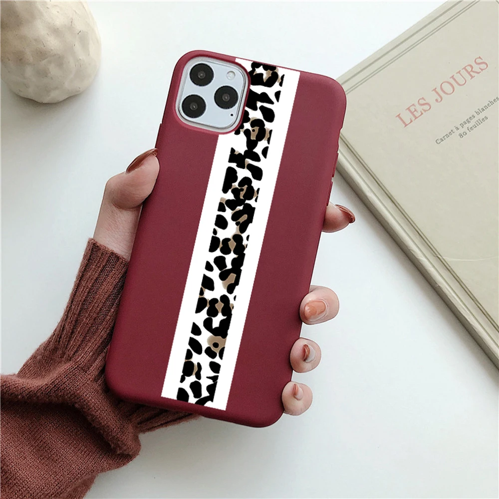 Чехол для телефона для iPhone 11 Pro X XR XS Max 8 7 6 6s Plus карамельный цвет милый Леопардовый принт Мягкий ТПУ задний Чехол s для iPhone 11 - Цвет: 04