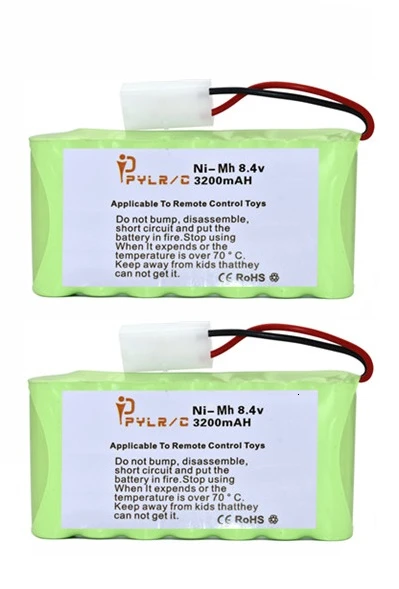 С разъемом Tamiya 2P 8,4 v 3200mah Ni-MH аккумулятор и зарядное устройство для радиоуправляемых игрушек автомобиль Танк робот-пистолет лодка AA 8,4 v перезаряжаемый аккумулятор - Цвет: Цвет: желтый