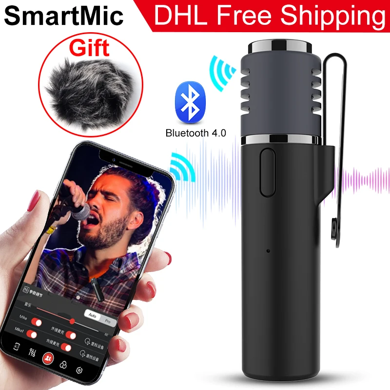 Беспроводной Bluetooth микрофон Smartmic петличный с надписью ZealSound запись аудио и видео