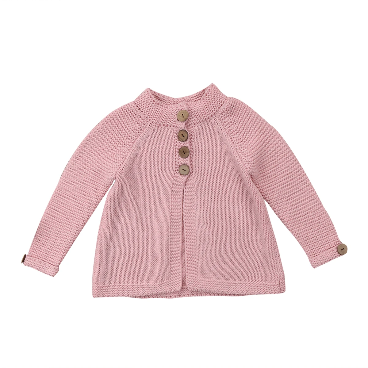Новое поступление, зимние свитера, пальто, детский плащ для маленьких девочек, теплые свитера, Детская шерстяная вязаная одежда, От 1 до 8 лет - Цвет: Розовый