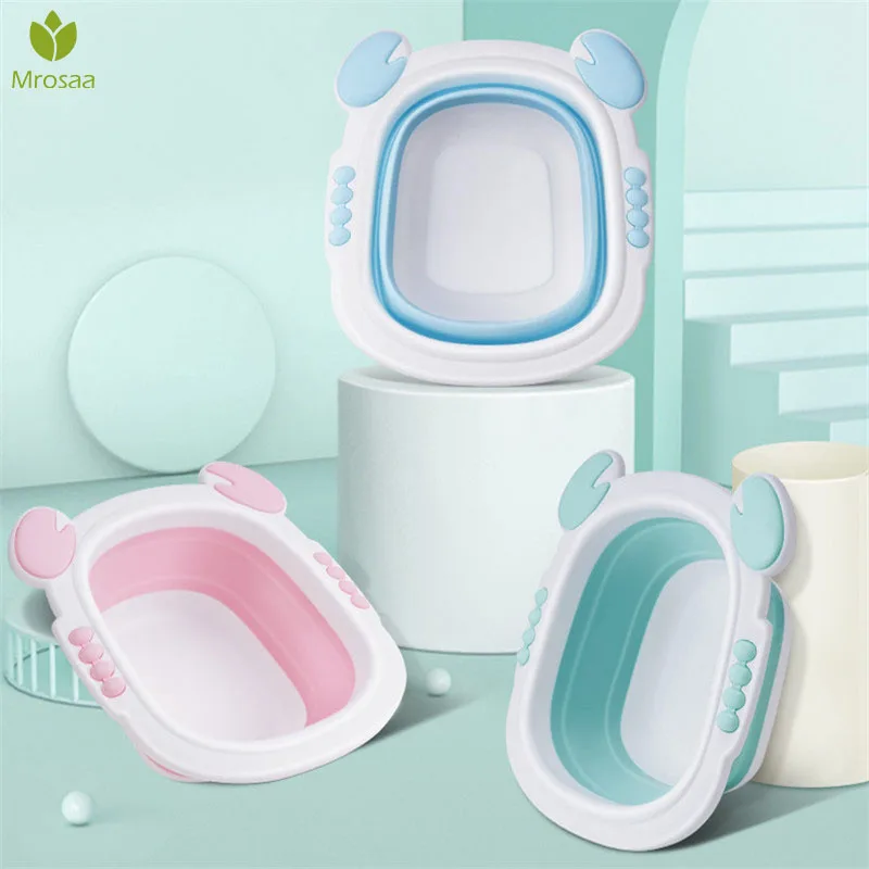 Foldable Washbasin Baby Folding Bath Tub Plastic Folding Basin Bathtub Portable Children Washing Face Foot Shower Thicken Tubs