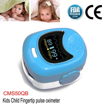 

CMS50QB Children Kids Finger Pulse Oximeter Portable Pediatric Blood Oxygen Saturation Spo2 Tester Pulse Rate Monitor USB Cable