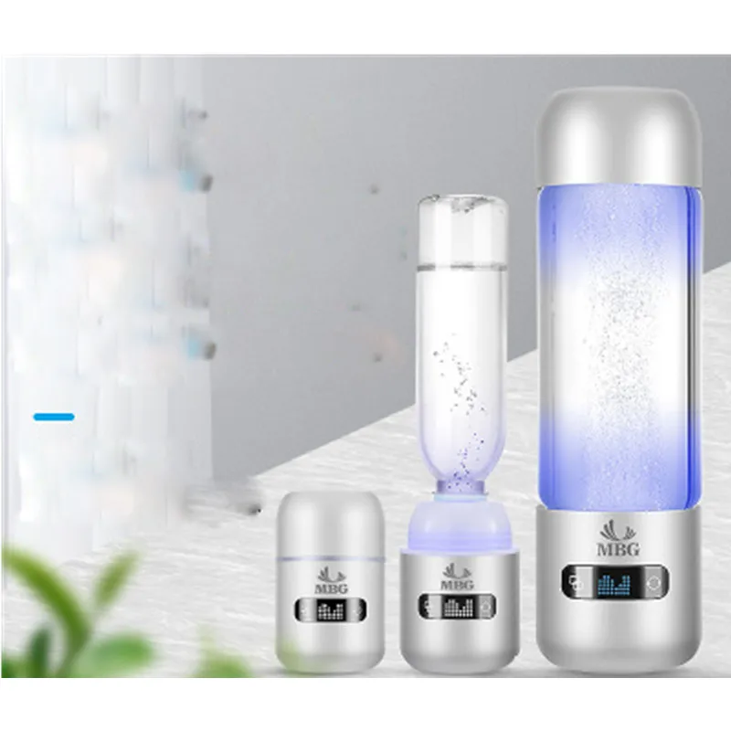 500ml SPE/PEM Smart Led Portable Hydrogen Generator Water Filter Ionizer Pure H2 Rich Hydrogen alkaline Bottle