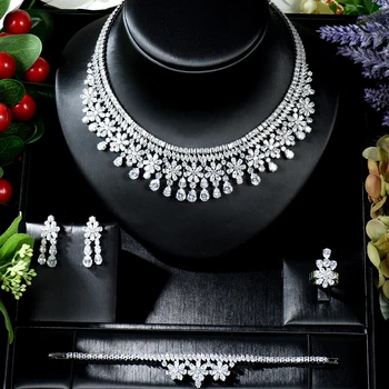 

Sederyla Luxury Design Fashion Statement Jewelry Sets For Women Wedding Cubic Zircon Engagement Dubai Bridal Necklace Earring