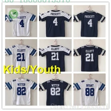 A+++ качественная Детская Молодежная Футболка 4 dak prescott 21 ezekiel elliott 82 jason witten 88 dez bryant jersey Dallas
