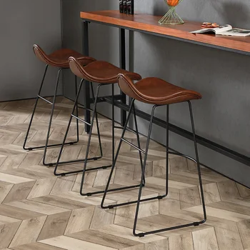 

Modern Bar Stool Nordic Designer Personality Bar Chair Retro High Stool Light Luxury Minimalist Cafe Front Desk Bar Chair