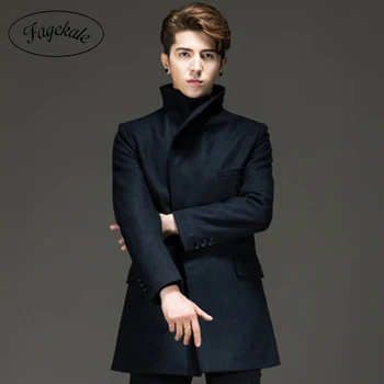 

Clearance autumn and winter men's woolen woolen coat long trench coat men's coat high-end woolen coat manufacturers