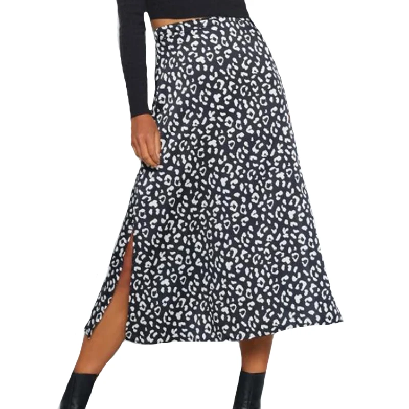 

NDUCJSI Fashion High Waist Women Skirts Black Leopard Printed New Summer Sexy Beach Clothing Female Long Wrap 2022 Hot Sale