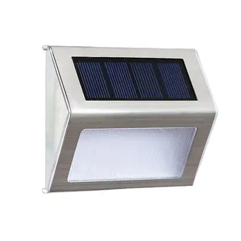 

Solar stainless steel 3led stair light Outdoor fence lights for courtyard walls Intelligent light control