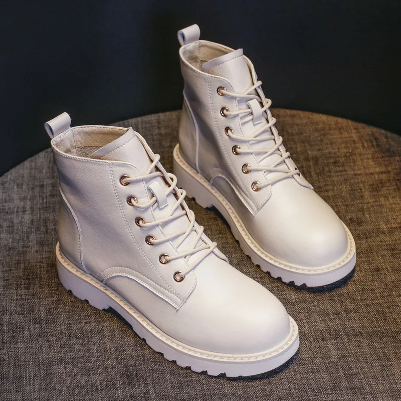

Autumn 2019 New Style Cowhide Martin Boots Women's British Style Students Europe And America Retro Short Versatile Ankle Boots W