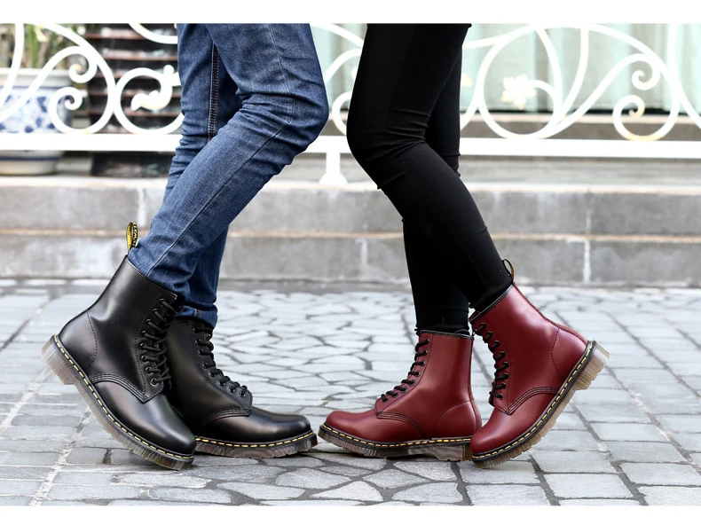 Зимняя женская обувь водонепроницаемая обувь; Ботинки Martin ботильоны на платформе Для женщин туфли из натуральной кожи на весну; Botas Mujer размера плюс 46