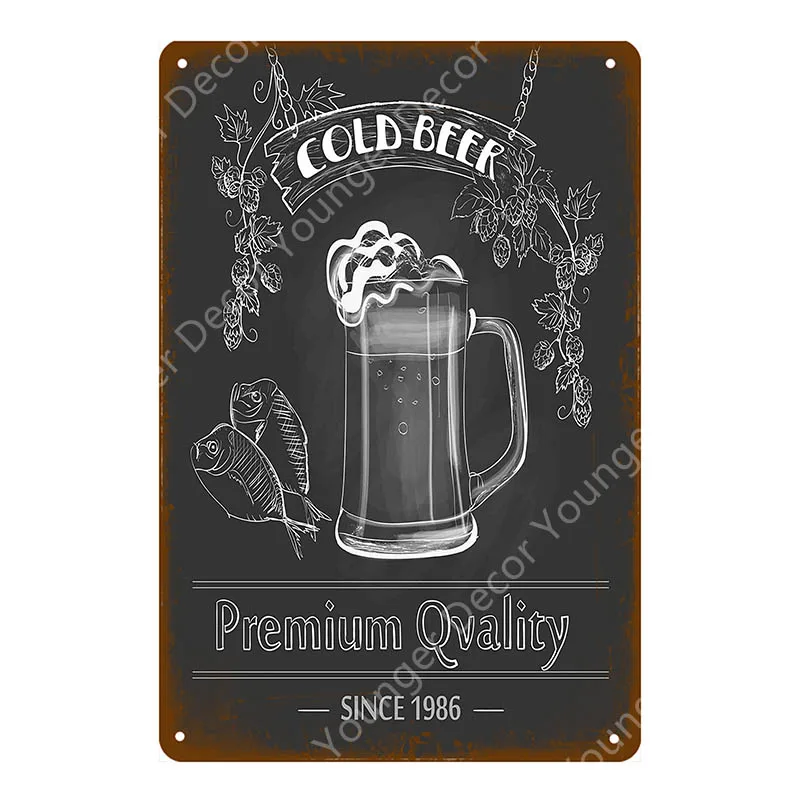 Man Cave Drinks Beers Decoration Vintage Metal Tin Signs Gin Tonic Wine Plaque Shabby Chic Pub Bar Casino Poster Wall Art Decor - Цвет: YD4213F