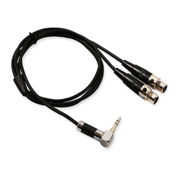 

Right Angle 3.5mm Mini Stereo Male to 2 Mini XLR Female Breakout Y-Cable