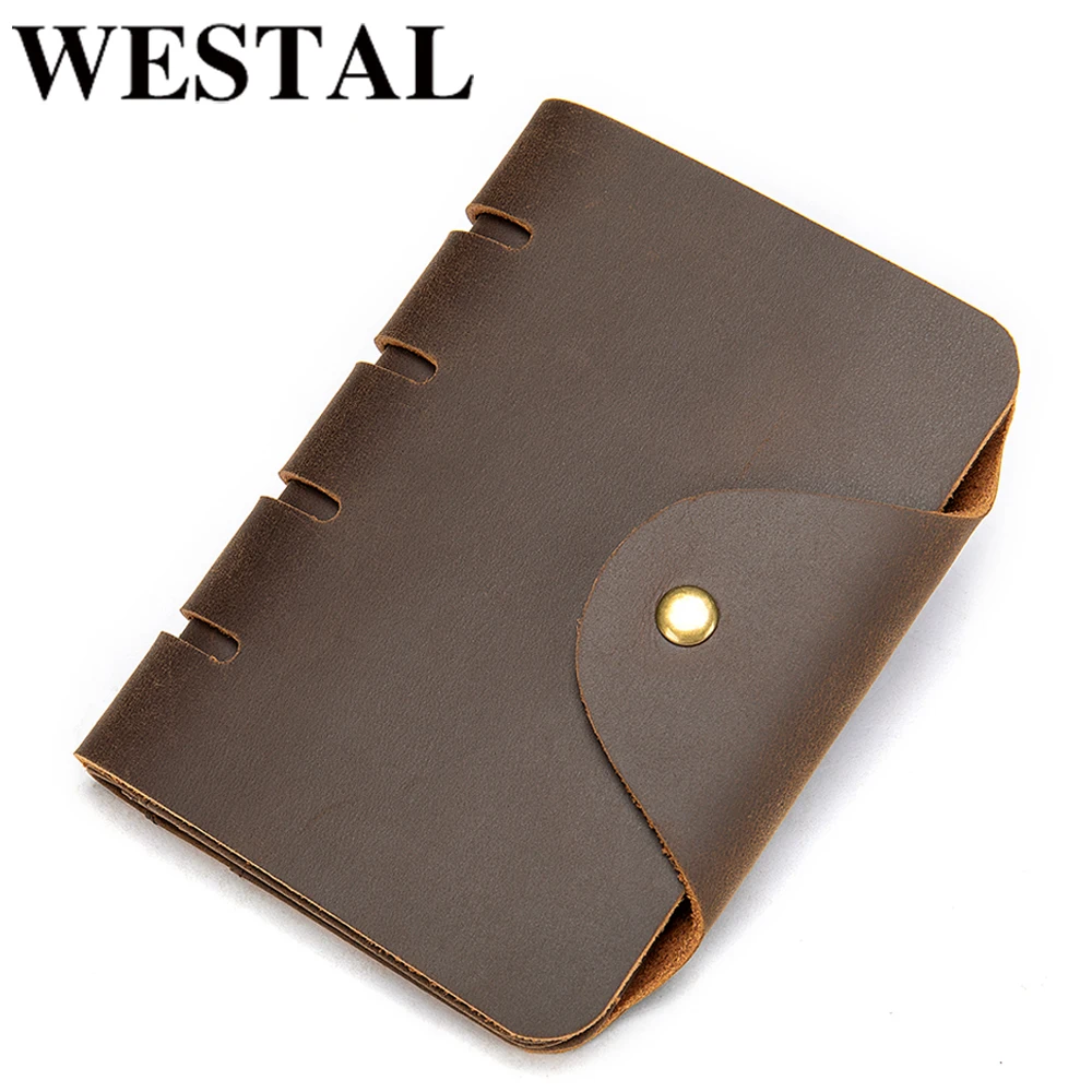 

WESTAL RFID men leather passport cover business card holder wallet cover on the passport card holder for credit cards