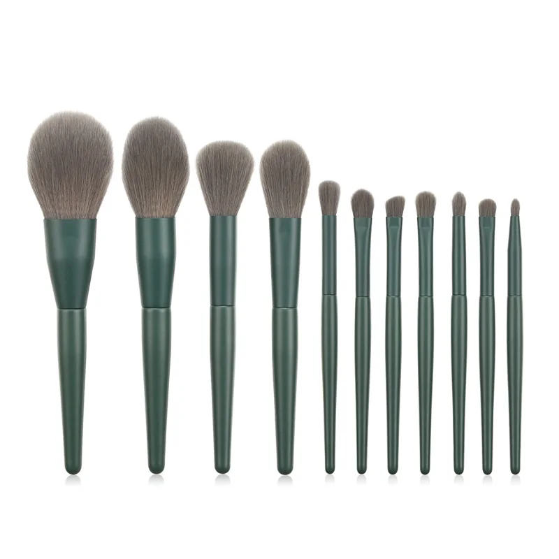 11pcs dark blue Новое поступление, 11 шт., набор профессиональных кистей для макияжа, косметическая пудра, Тональная основа, тени для век, подводка для глаз, наборы кистей для макияжа, инструмент - Handle Color: 11pcs dark blue