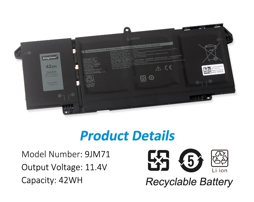Kingsener-bateria do Portátil para Dell Latitude 5320 7320 7420 7520 Série Hdgj8 Mhr4g Tn2gy 4m1jn 1pp63 9jm71 7fmxv 11.1v 42wh - Imagem 6