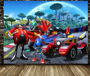 

Sonic Racing Art Video Game Poster Cartoon Pictures Artwork Canvas Paintings Wall Art for Home Decor Canvas Painting