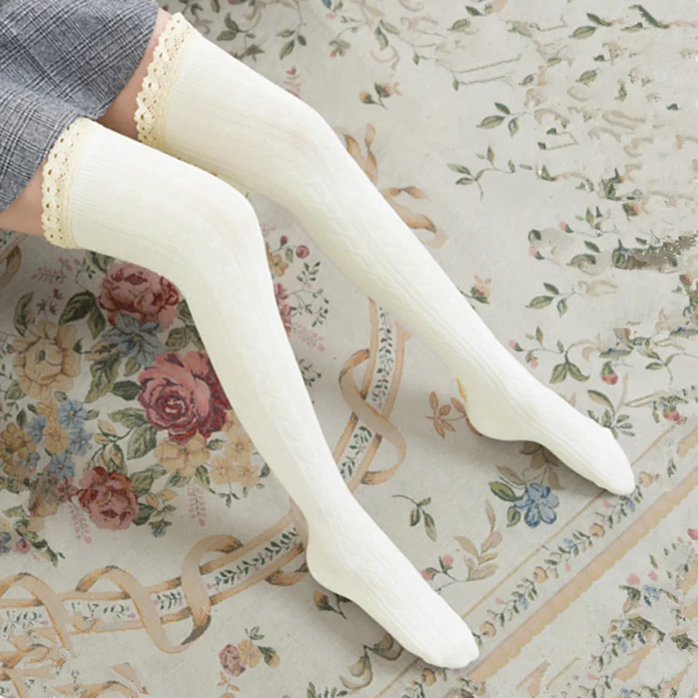 Women Over The Knee Long Socks Lace Thigh High Stocking Socks Sexy Lingerie Medias De Mujer Чулки Женские Эротические