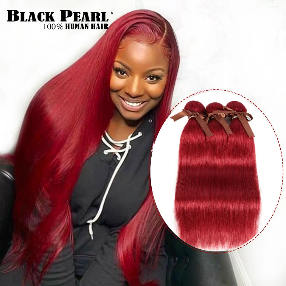 Прямые бразильские волосы с черным жемчугом 1 пряди натуральных волос от 8 до 28 дюймов Remy Red 100% человеческие