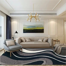 Ковры для гостиной европейский и американский атмосферный геометрический кривой синий ковер коврики Противоскользящий коврик для кофейного стола