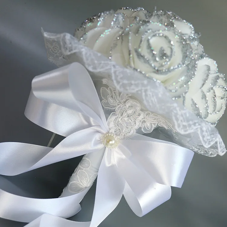 Свадебный букет полиэтиленовый розы невесты свадебное цветочное мыло лента с розами поддельный Свадебный букет SPH03