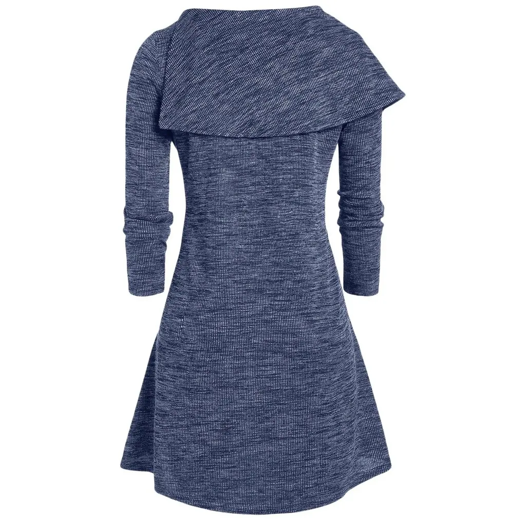 Модная Асимметричная блузка размера плюс L-5XL, Повседневная зимняя Женская туника с круглым вырезом, женская рубашка с длинным рукавом