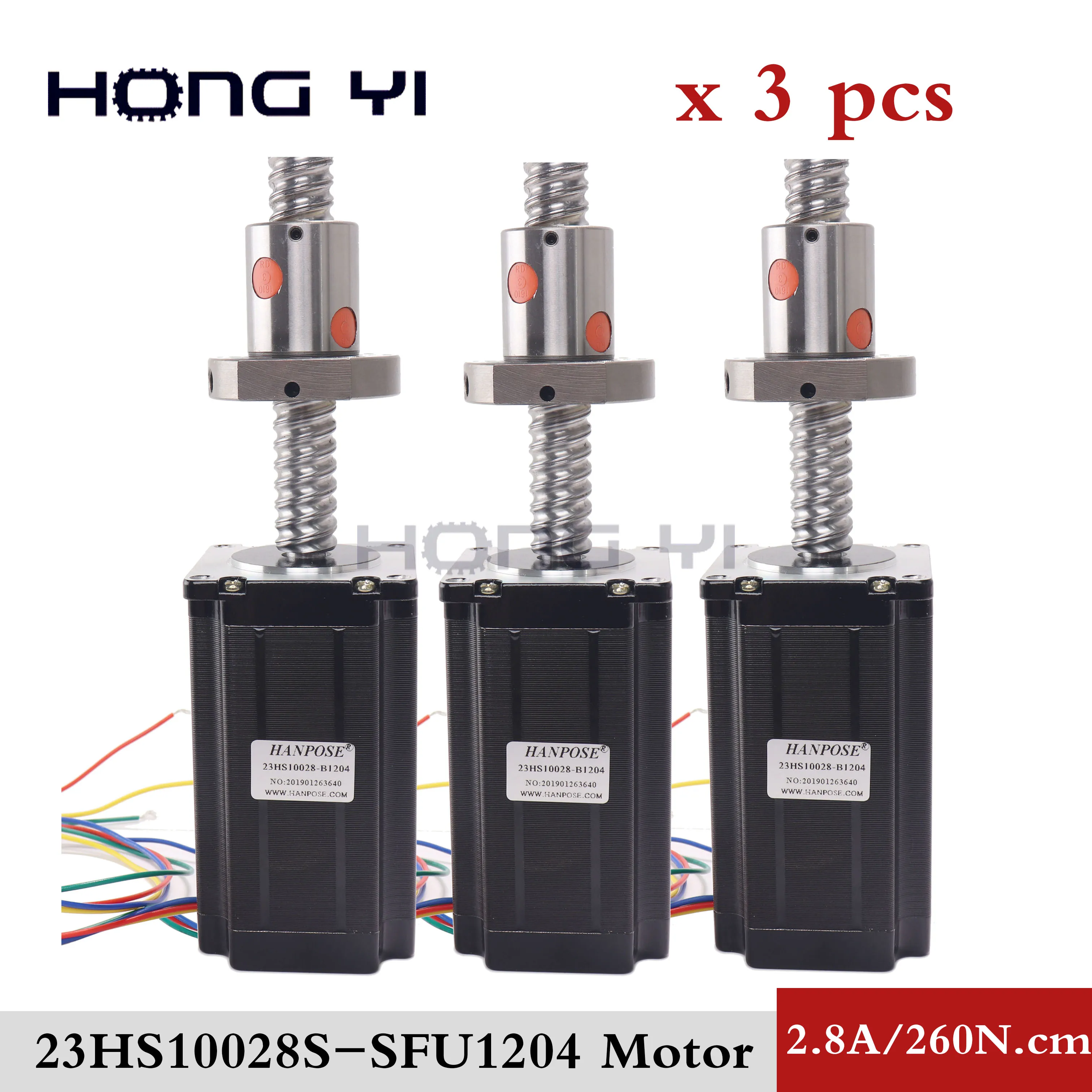 3PCS 260N.CM 23HS10028-sfu1204 Nema 23 Stepper Motor ball screw length 100 200MM for 3D Printer CNC