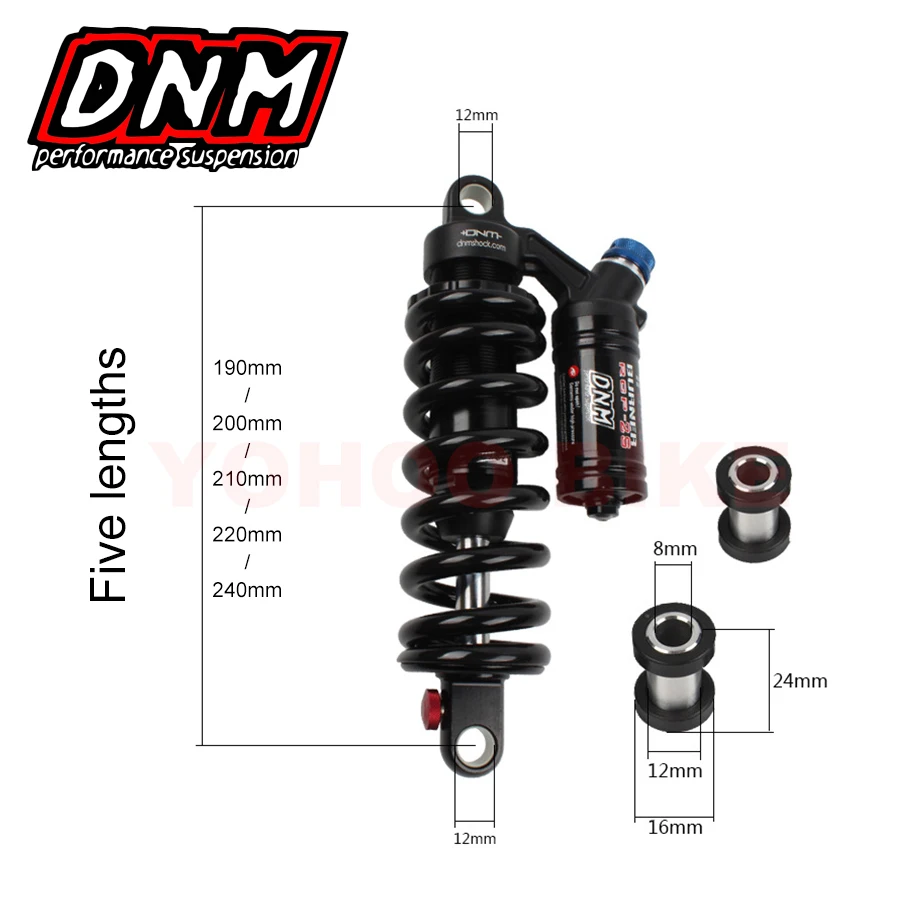 DNM Mtb Rear Shock for Bicycle Shock Absorber Downhill Dirt Bike Shock Am Fr Dh 190 200 210 220 240 Mm Mountain Bike Accessories
