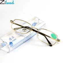 Zilead металлические очки для чтения GlassTransparent Lens Prebyopia очки для мужчин и женщин очки для дальнозоркости с чехлом