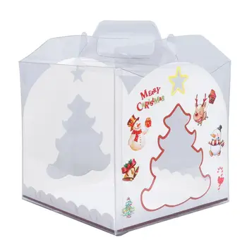 

Transparent Cake Box Portable Cake Packaging Boxes Organizer with Handle for Home Dessert House Bakery - Size L