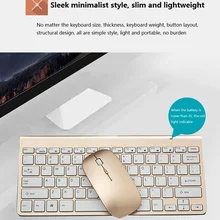 Эргономичная беспроводная клавиатура маленький стильный 2,4G мышь набор мини клавиатура для игр офисные развлечения Настольный Ноутбук