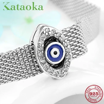

Evil blue eye Clips Beads Real 925 Sterling Silver charms fit reflexions charm Bracelet women jewelry making