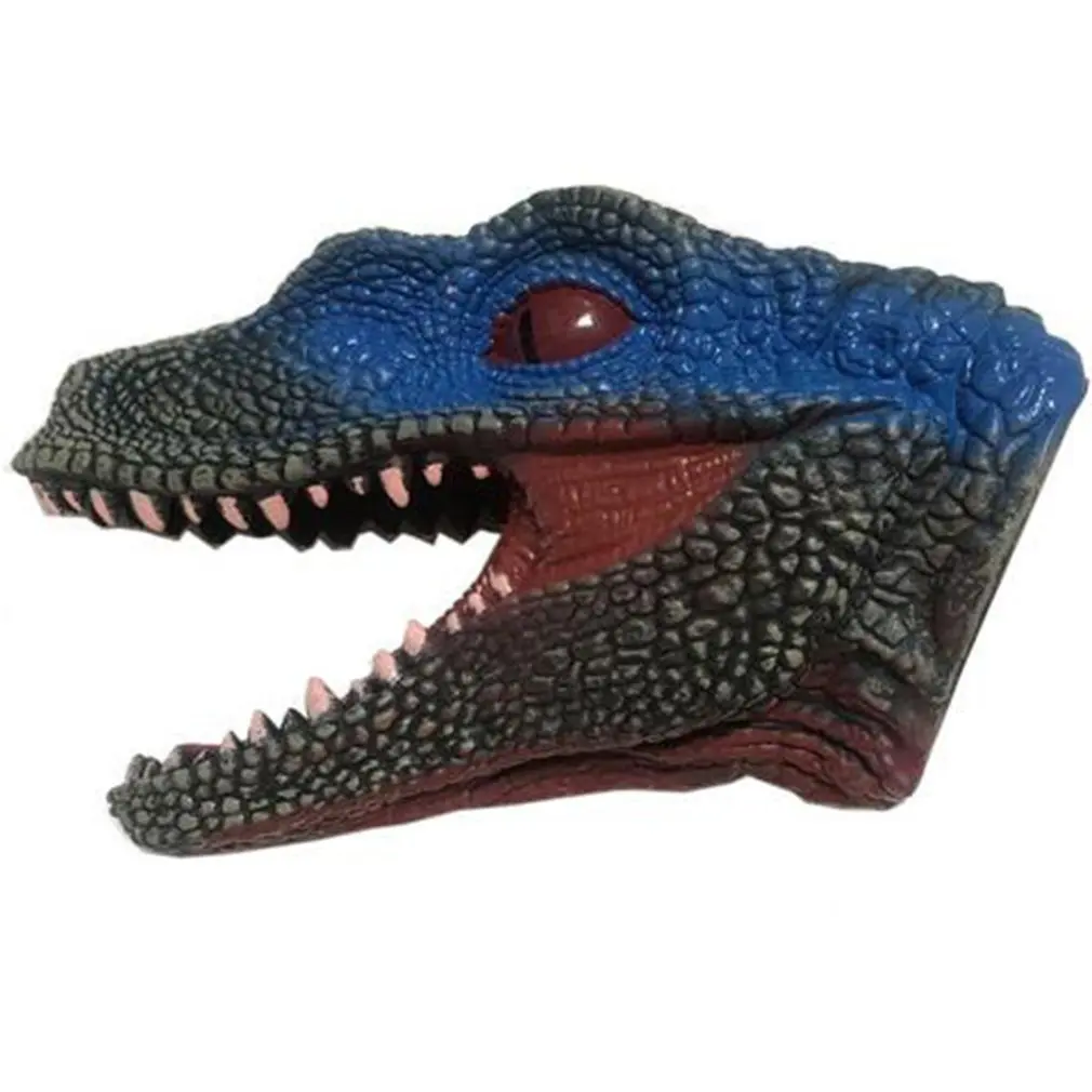 Animal Finger Puppet New Dinosaur Hand Puppets Soft Rubber Dinosaur Toys Jurassic Raptor Realistic Puppet Head Hand Puppet Figure Toys