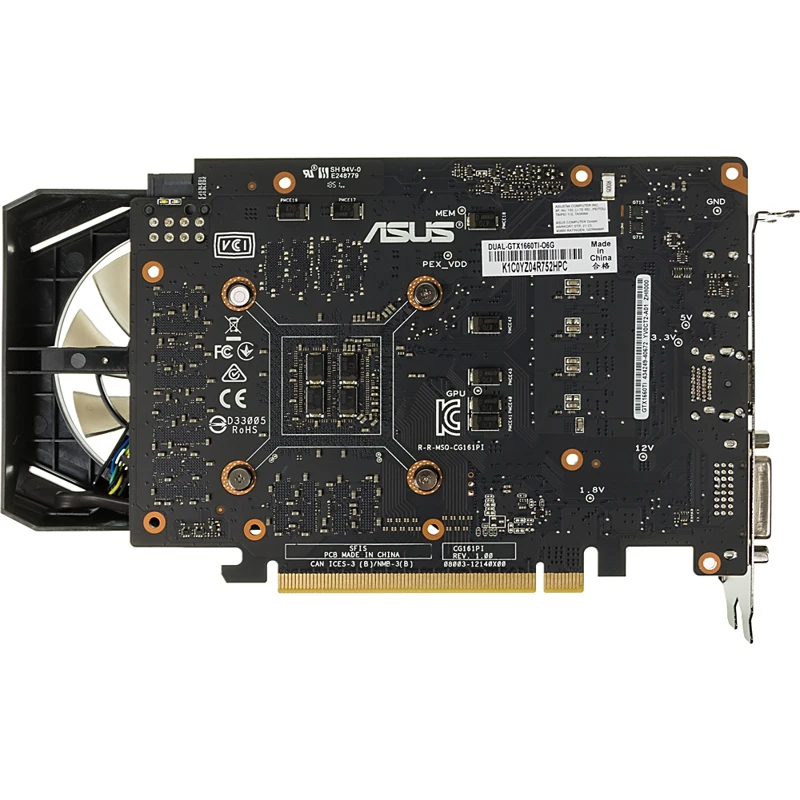 Видеокарта ASUS nVidia GeForce GTX 1660TI, DUAL-GTX1660TI-O6G