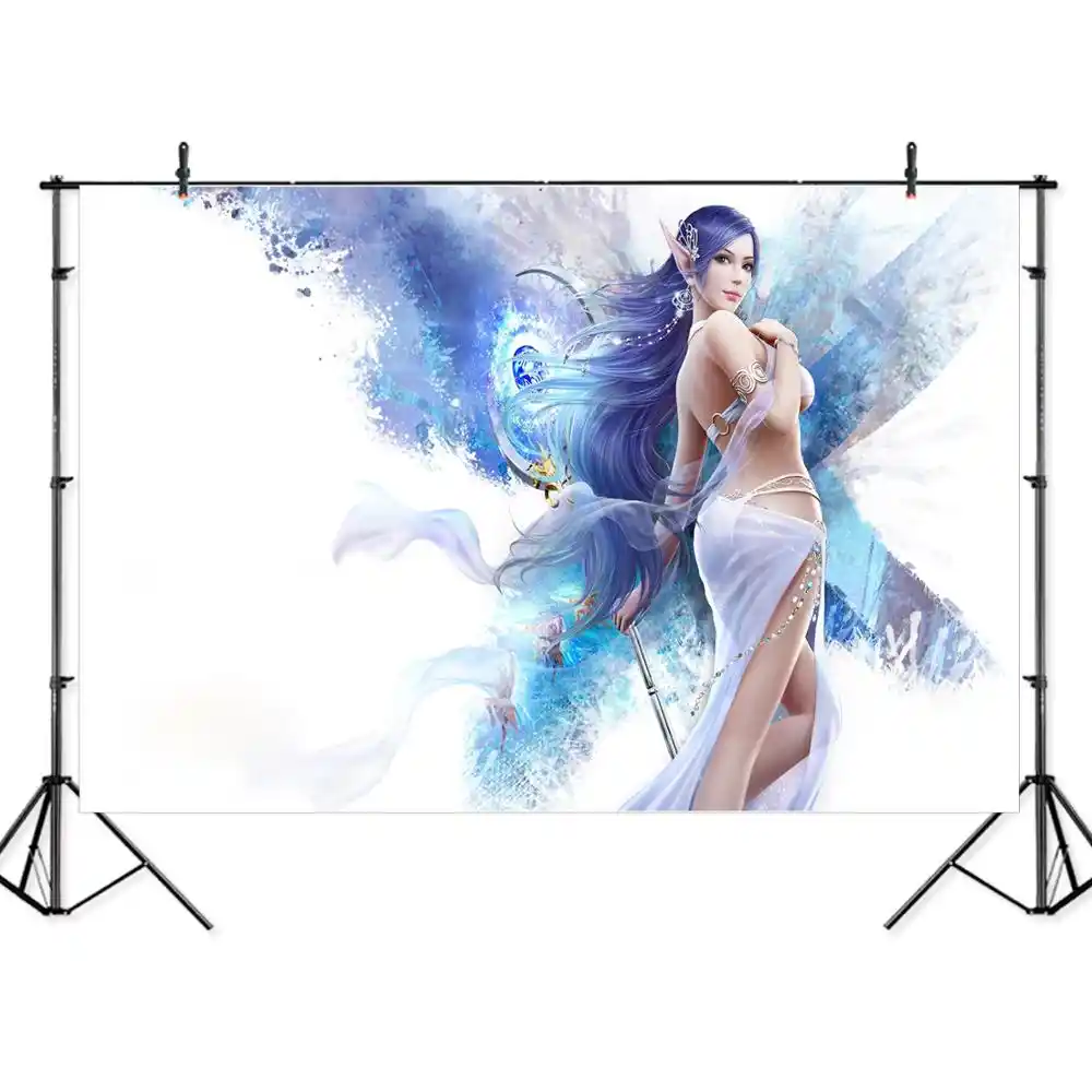 薄型ビニールファンタジーファンシーガール女性アニメゲーム壁紙背景プリントプロ屋内写真スタジオの背景 背景 Aliexpress