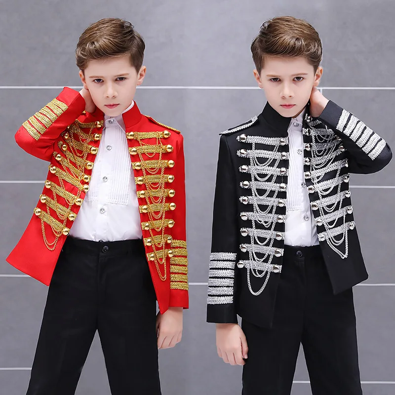 

Children's Stage Peformance Costume Boys' Prince Royal Outfit Jacket Coat Pants Shirts Sets Dress Suits Stage Kids Coat Dance