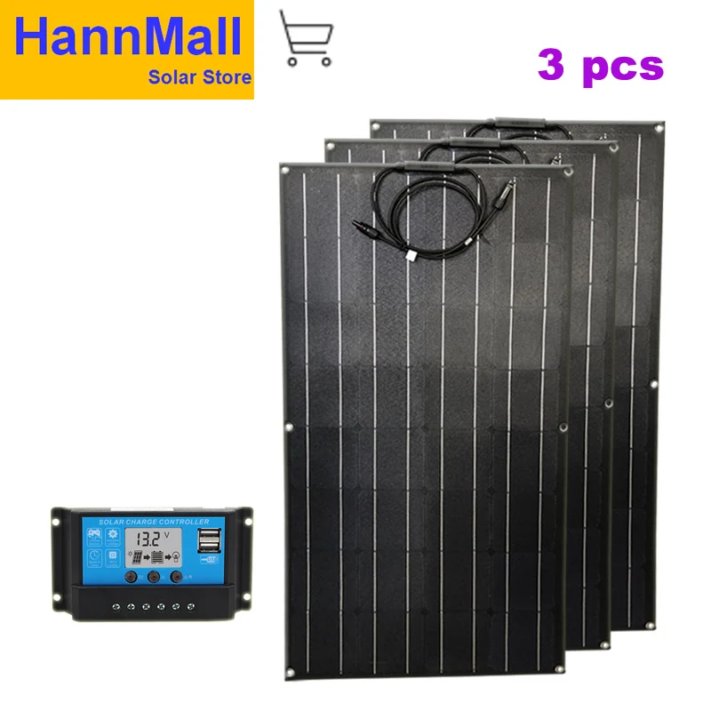 300W SOLAR KIT Painel solar 300W ETFE Гибкая солнечная панель солнечная батарея panneau solaire 12V Mono Cell для RV лодки яхты автомобиля Караван зарядное устройство - Цвет: 300W SOLAR KIT