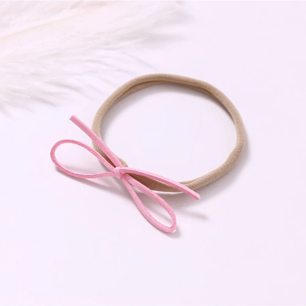 20 шт./лот популярное бесшовное гибкое кольцо DIY Бант Детская повязка на голову нейлоновая веревка для волос эластичная нейлоновая повязка на голову