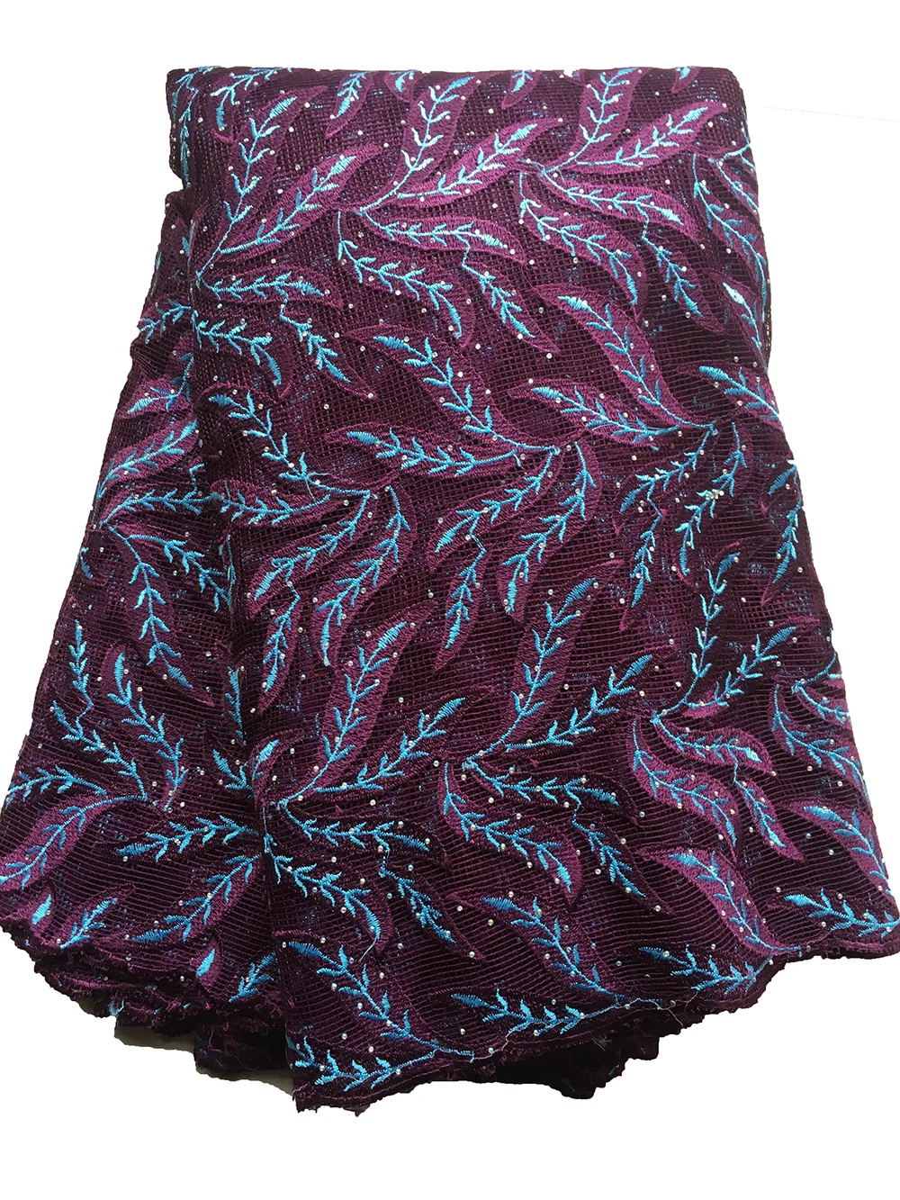 Dark purple lace Горячая жженая оранжевая Кружевная Ткань Свадебный Африканский шнур кружевная ткань нигерийский стиль асоби кружевной материал 5 ярдов/партия - Цвет: Dark purple lace
